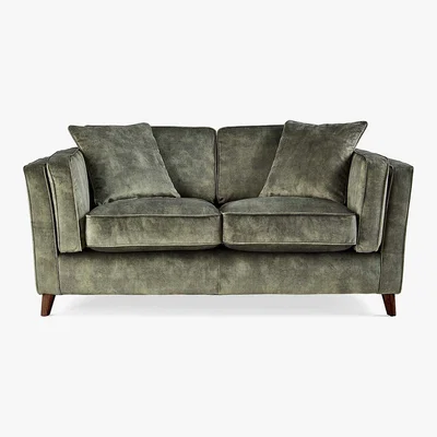 Dunelm Arabella Small Sofa Slub Velvet Slub Velvet Forest Green