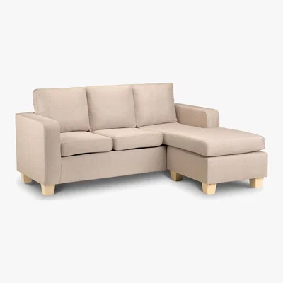 Dunelm Dani Compact Fabric Corner Chaise Sofa Beige