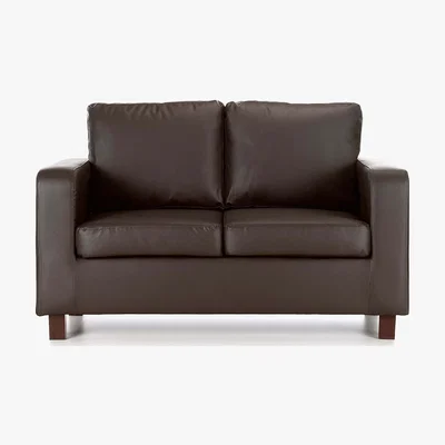 Dunelm Max 2 Seater Faux Leather Sofa Brown