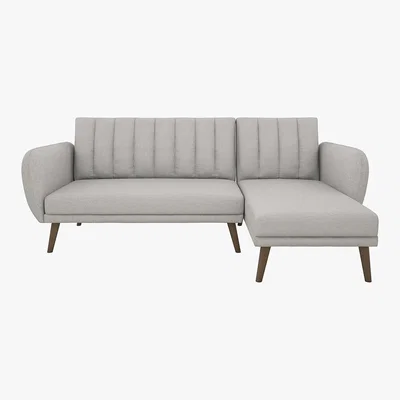 Dunelm Brittany Linen Corner Sofa Bed Grey