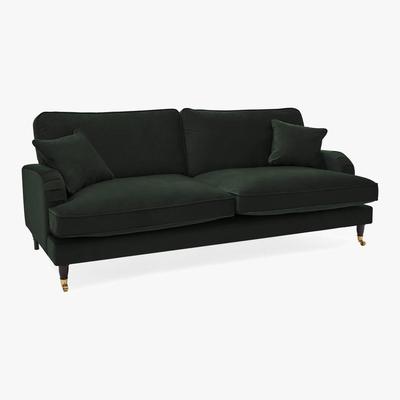 Dunelm Rupert 4 Seater Velvet Sofa Bottle (Green)