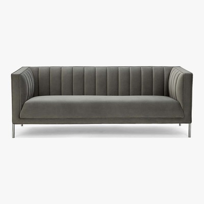 Dunelm Bellamy Velvet 3 Seater Sofa - Grey Grey