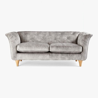 Dunelm Jaipur Small Sofa Slub Velvet Slub Velvet Cement