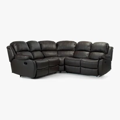 Dunelm Anton Bonded Leather Reclining Corner Sofa Black