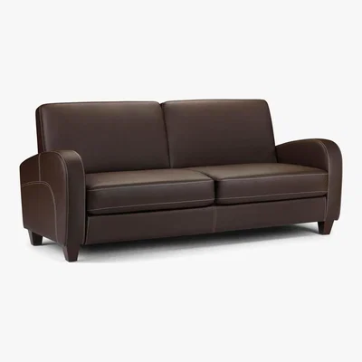 Dunelm Vivo 3 Seater Faux Leather Sofa Brown