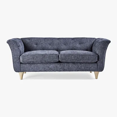 Dunelm Jaipur Small Sofa Luxury Chenille Premium Chenille Navy