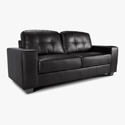 Dunelm Roma 3 Seater Leather Sofa Black