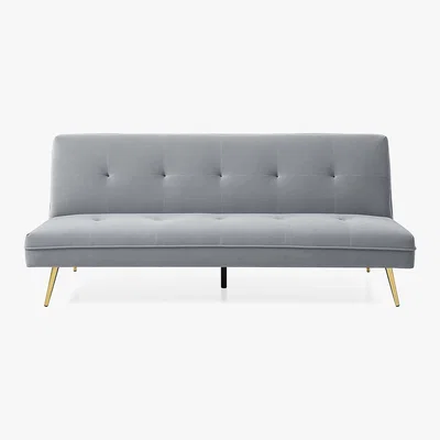 Dunelm Juno Velvet Sofa Bed - Blush Yellow