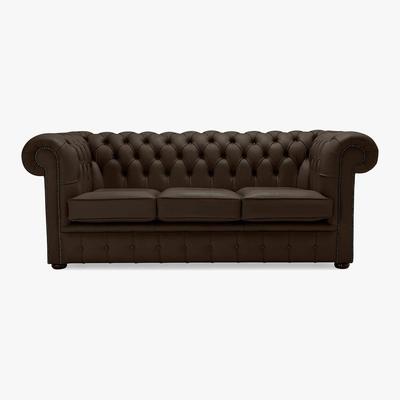 Dunelm Belvedere Chesterfield 3 Seater Crushed Velvet Sofa Brown