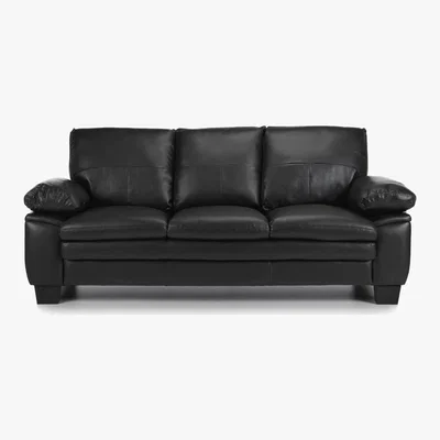 Dunelm Texas 3 Seater Bonded Leather Sofa Black