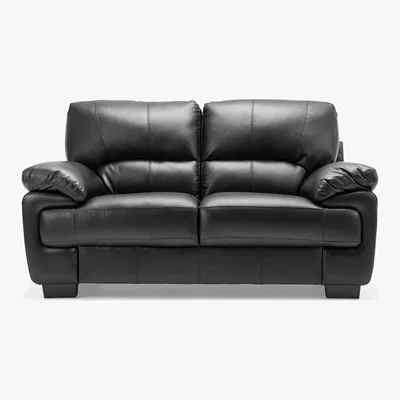 Dunelm Lisbon 2 Seater Leather Sofa Black