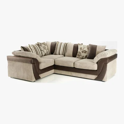 Dunelm Lush Scatter Back Left Hand Corner Sofa Beige