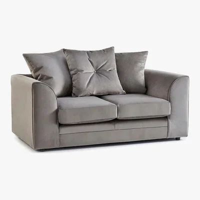Dunelm Michigan 2 Seater Grey Velvet Sofa Grey