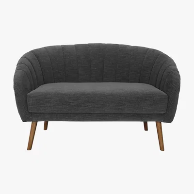 Dunelm Romilly Chenille 2 Seater Sofa - Dark Grey Green