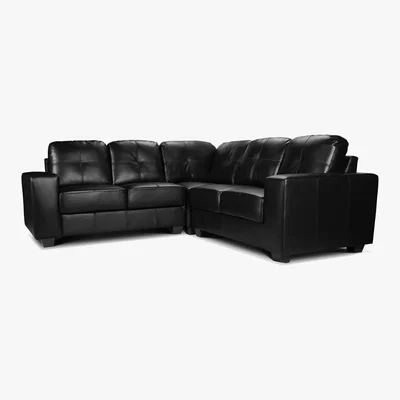 Dunelm Roma Corner Leather Sofa Black