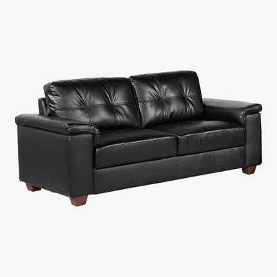 Dunelm Ravello 3 Seater Leather Sofa Black