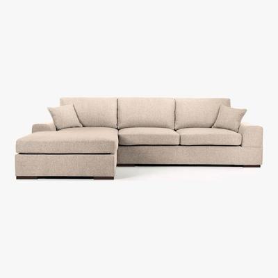 Dunelm Vedori Left Hand Corner Chaise Sofa Beige