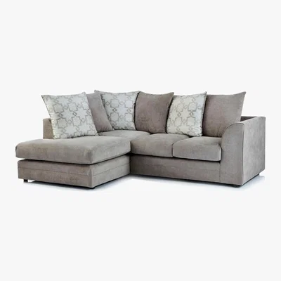 Dunelm Washington Left Hand Fabric Corner Sofa Brown