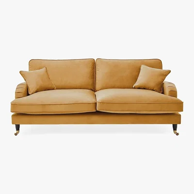 Dunelm Rupert 4 Seater Velvet Sofa Ochre