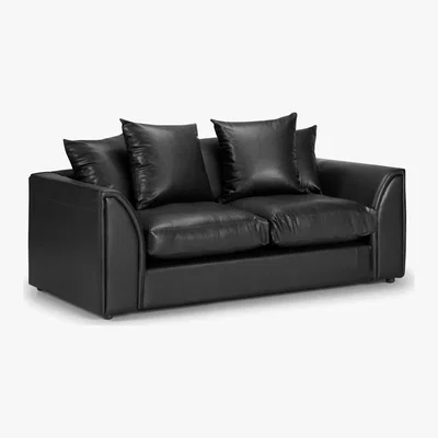 Dunelm Newbury 2 Seater Leather Sofa Black