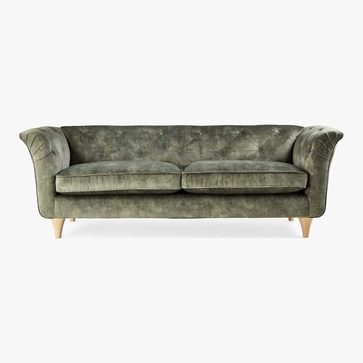 Dunelm Jaipur Medium Sofa Slub Velvet Slub Velvet Forest Green