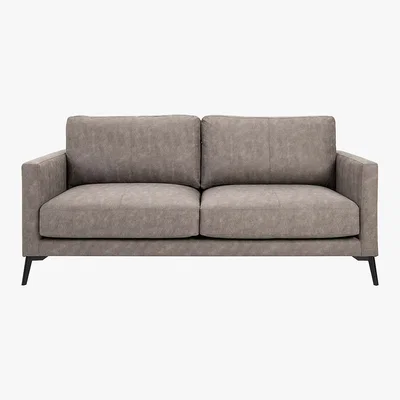 Dunelm Frey PU Leather 2 Seater Sofa - Grey Grey