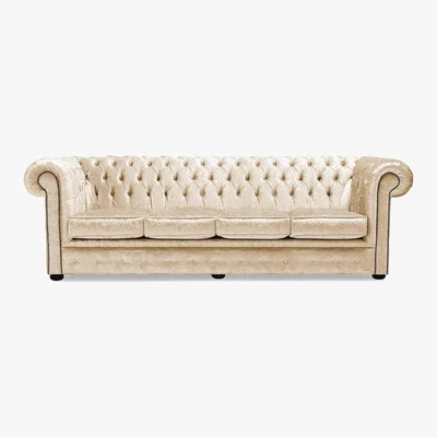 Dunelm Belvedere Chesterfield 4 Seater Crushed Velvet Sofa Cream