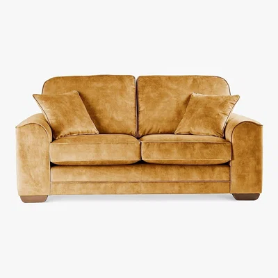 Dunelm Morello Small Sofa Slub Velvet Slub Velvet Mustard