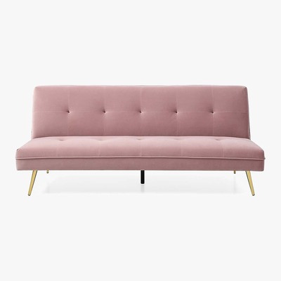 Dunelm Juno Velvet Sofa Bed - Blush Blush