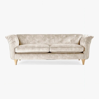 Dunelm Jaipur Medium Sofa Slub Velvet Slub Velvet Natural