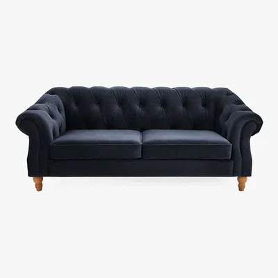 Dunelm Aubrey Velvet 2 Seater Sofa Blue