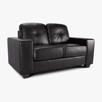 Dunelm Roma 2 Seater Leather Sofa Black