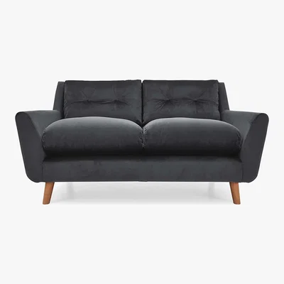 Dunelm Halston Fabric 2 Seater Sofa Black