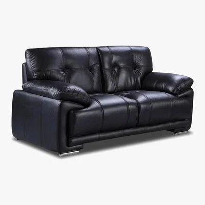 Dunelm Plaza 2 Seater Faux Leather Sofa Black