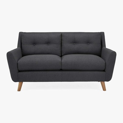 Dunelm Halston Velvet 2 Seater Sofa Green