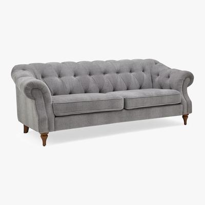 Dunelm Aubrey Chesterfield 3 Seater Sofa Grey