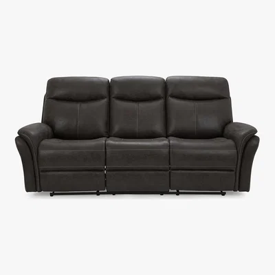Dunelm Monte Faux Suede Reclining 3 Seater Sofa - Grey Grey