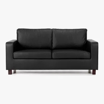 Dunelm Max 3 Seater Faux Leather Sofa Black