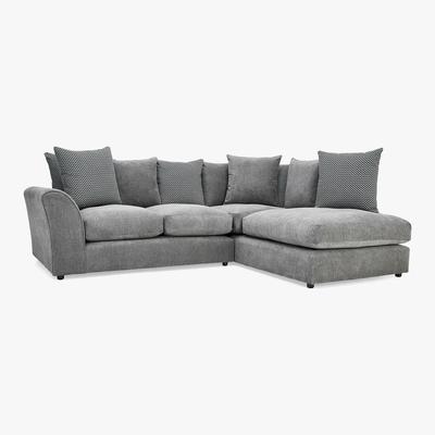Dunelm Seattle Fabric Large Right Hand Corner Sofa Grey
