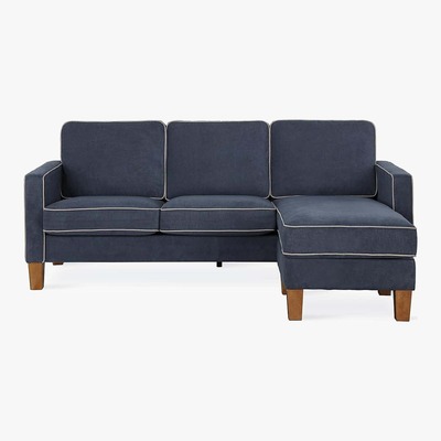 Dunelm Bowen Chenille Corner Sofa Blue