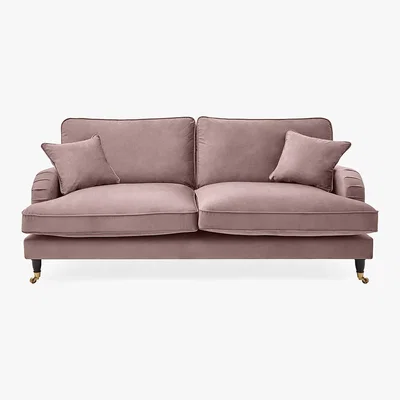 Dunelm Rupert 3 Seater Velvet Sofa Cedar