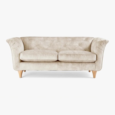 Dunelm Jaipur Small Sofa Slub Velvet Slub Velvet Natural
