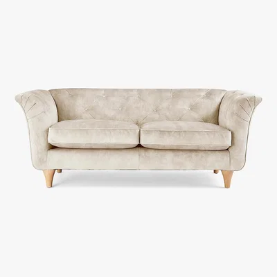 Dunelm Jaipur Small Sofa Slub Velvet Slub Velvet Natural