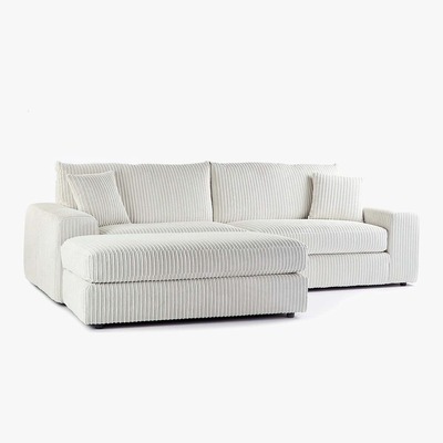 Dunelm Champ Fabric Reversible Corner Chaise Sofa Cream