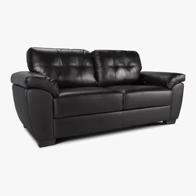 Dunelm Brisbane 3 Seater Leather Sofa Black