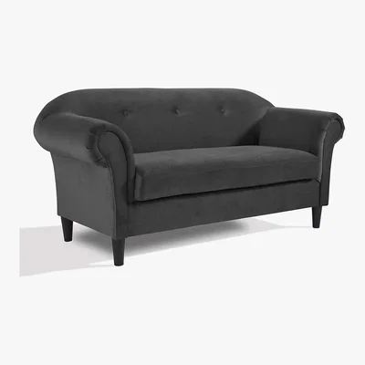 Dunelm Regent 2 Seater Velvet Sofa Grey