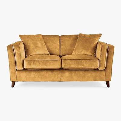 Dunelm Arabella Small Sofa Slub Velvet Slub Velvet Mustard