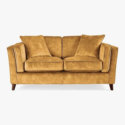 Dunelm Arabella Small Sofa Slub Velvet Slub Velvet Mustard