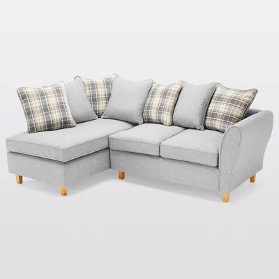 Dunelm Ashbourne Left Hand Fabric Corner Sofa Silver
