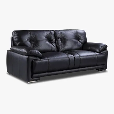 Dunelm Plaza 3 Seater Faux Leather Sofa Black
